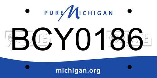 BCY0186 Michigan License Plate
