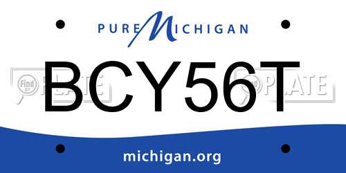 BCY56T Michigan License Plate