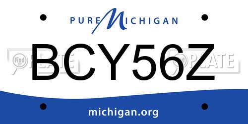 BCY56Z Michigan License Plate