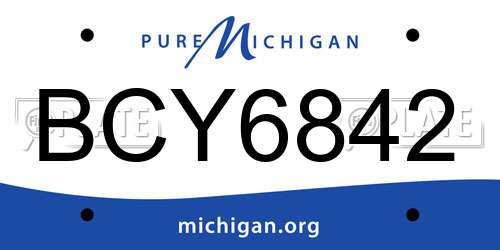 BCY6842 Michigan License Plate
