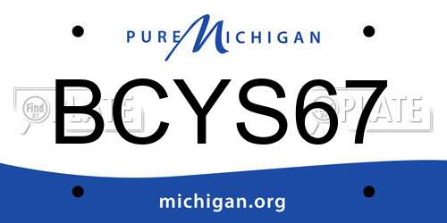BCYS67 Michigan License Plate