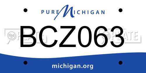 BCZ063 Michigan License Plate