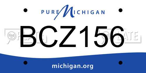 BCZ156 Michigan License Plate