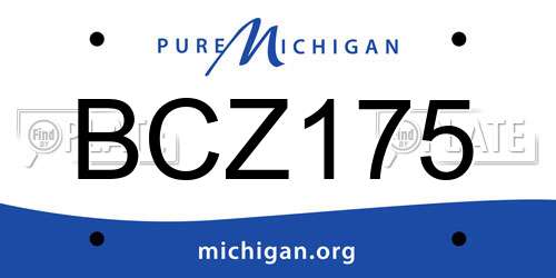 BCZ175 Michigan License Plate