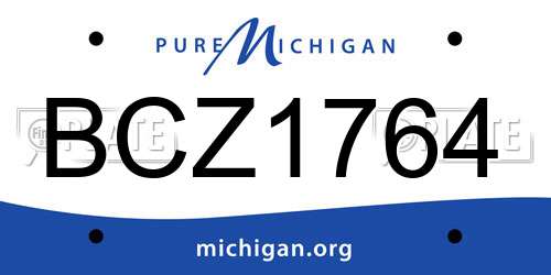 BCZ1764 Michigan License Plate