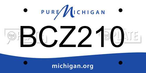 BCZ210 Michigan License Plate