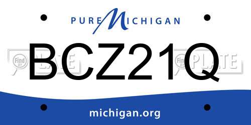 BCZ21Q Michigan License Plate