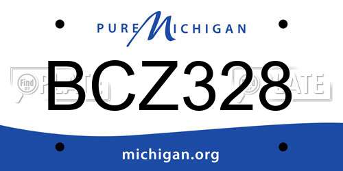 BCZ328 Michigan License Plate