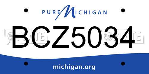 BCZ5034 Michigan License Plate