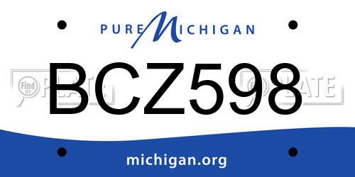 BCZ598 Michigan License Plate