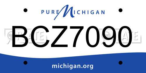 BCZ7090 Michigan License Plate