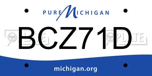 BCZ71D Michigan License Plate