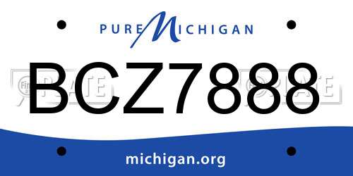 BCZ7888 Michigan License Plate