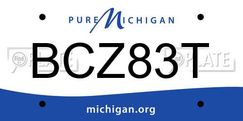 BCZ83T Michigan License Plate