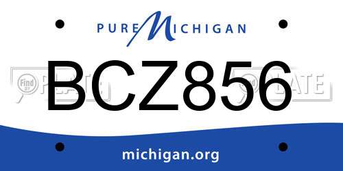BCZ856 Michigan License Plate