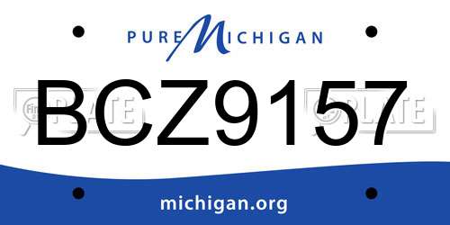 BCZ9157 Michigan License Plate
