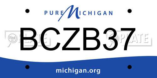 BCZB37 Michigan License Plate