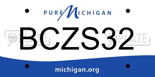 BCZS32 Michigan License Plate