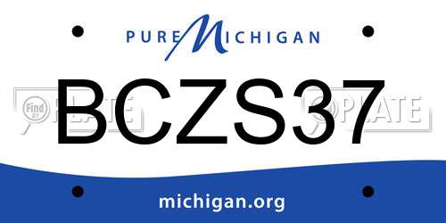 BCZS37 Michigan License Plate
