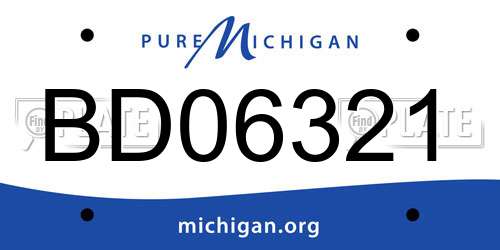 BD06321 Michigan License Plate
