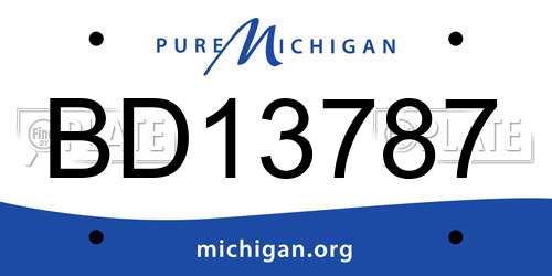 BD13787 Michigan License Plate