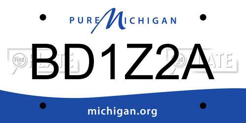 BD1Z2A Michigan License Plate