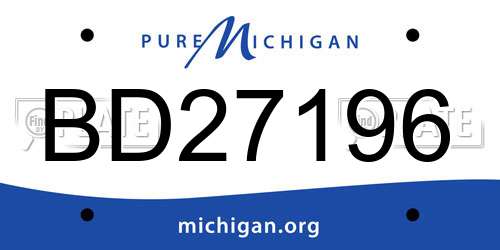 BD27196 Michigan License Plate