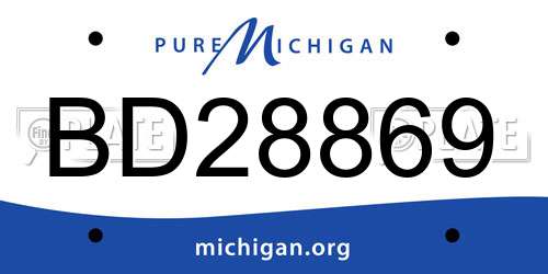 BD28869 Michigan License Plate