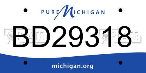 BD29318 Michigan License Plate