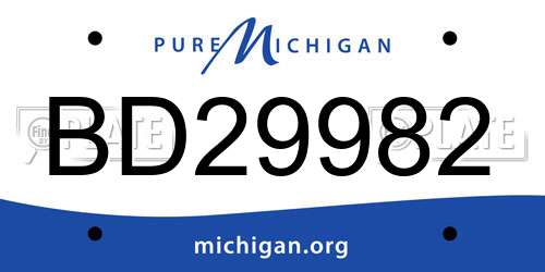 BD29982 Michigan License Plate