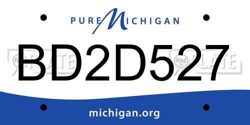 BD2D527 Michigan License Plate