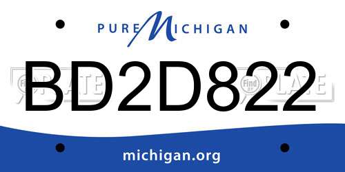 BD2D822 Michigan License Plate
