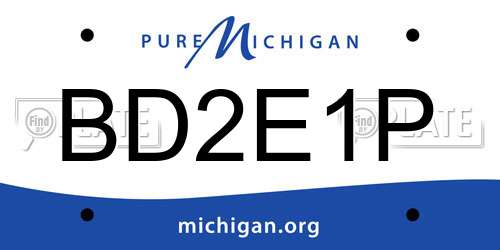 BD2E1P Michigan License Plate