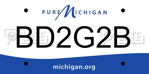 BD2G2B Michigan License Plate