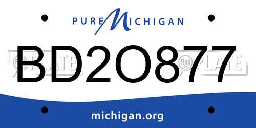 BD2O877 Michigan License Plate