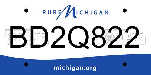 BD2Q822 Michigan License Plate