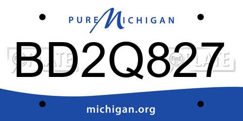 BD2Q827 Michigan License Plate