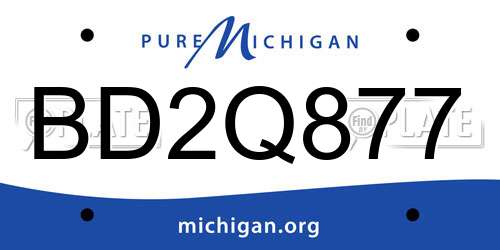 BD2Q877 Michigan License Plate