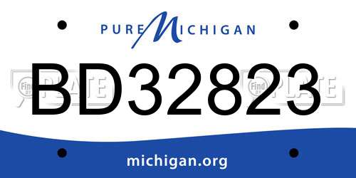 BD32823 Michigan License Plate