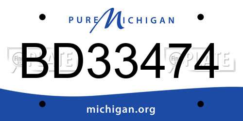 BD33474 Michigan License Plate