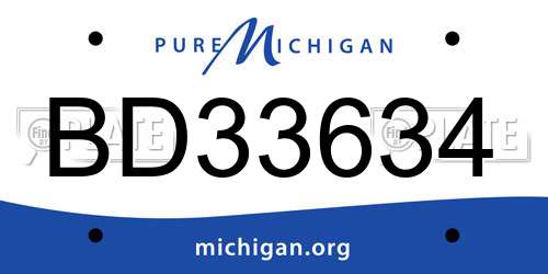 BD33634 Michigan License Plate