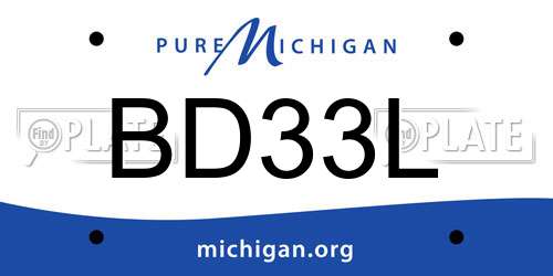 BD33L Michigan License Plate