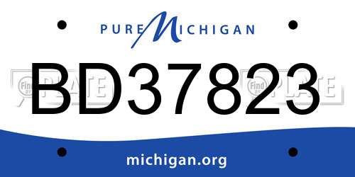 BD37823 Michigan License Plate