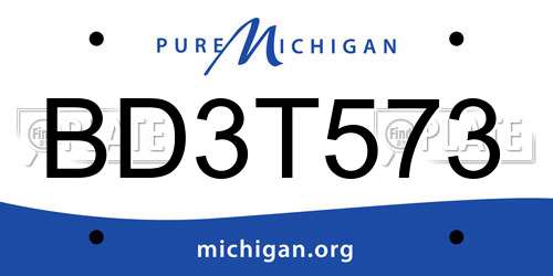 BD3T573 Michigan License Plate