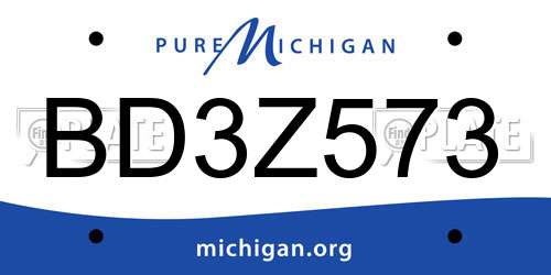 BD3Z573 Michigan License Plate