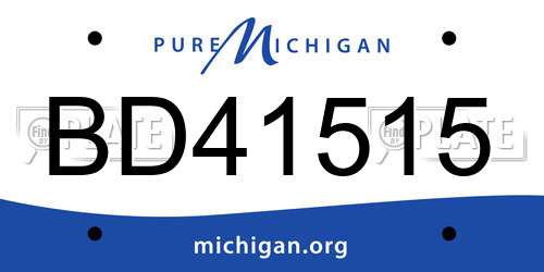 BD41515 Michigan License Plate