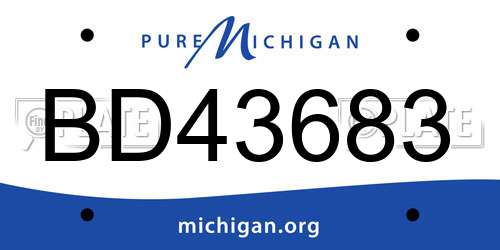 BD43683 Michigan License Plate