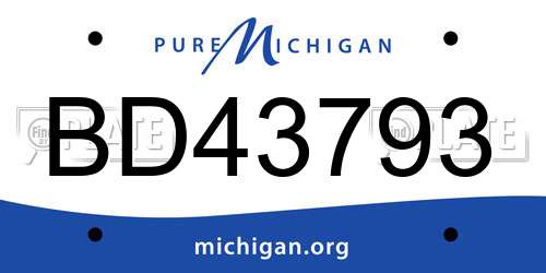 BD43793 Michigan License Plate