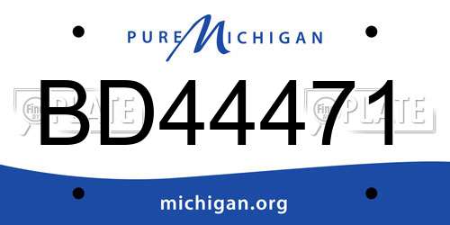 BD44471 Michigan License Plate