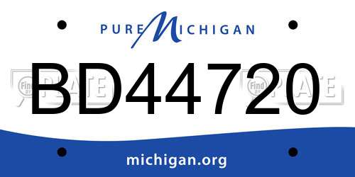BD44720 Michigan License Plate